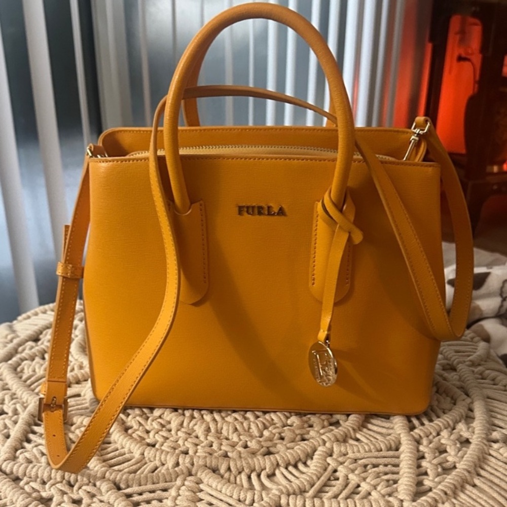 Furla Mustard Yellow Satchel - Picture 10 of 16